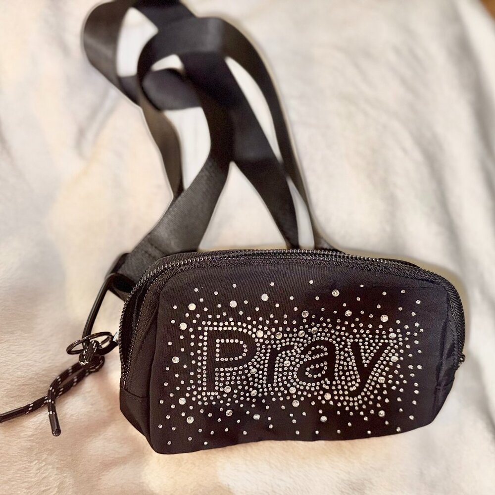 Iris & Rainbow 57" Long Strap Crossbody Bag with Rhinestone Pray